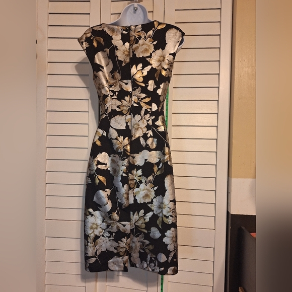 NY & Co. Sleeveless floral shiny dress Sz S bodycon - Picture 4 of 4